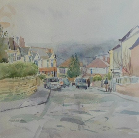 Picture of the Week: <p>We have had a couple of foggy days and the colours are muted. A quick sketch on Brincliffe Edge showing the interesting state of Sheffield?s roads</p>