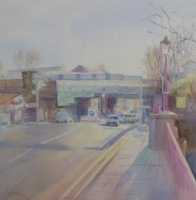 Picture of the Week: <p>The railway bridge at Heeley is being repaired and I was able to stand in the winter sun while painting. Buses would stop at the traffic lights next to me and I was well scrutinised by passengers.</p>