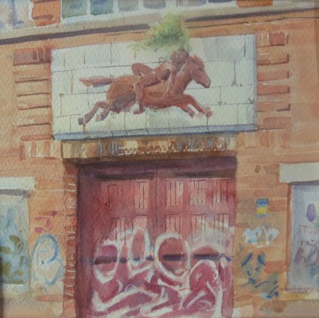 Picture of the Week: <p>The former works of the reowned Stokes paint factory lies dormant on Little London Road. The ceramic tiled frieze of a horse and rider is slowly decaying, with graffiti on the door below.</p>