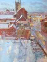 Picture of the Week: <p>A view of the car park from my studio window, painted quickly while students were throwing snowball at each other.</p>